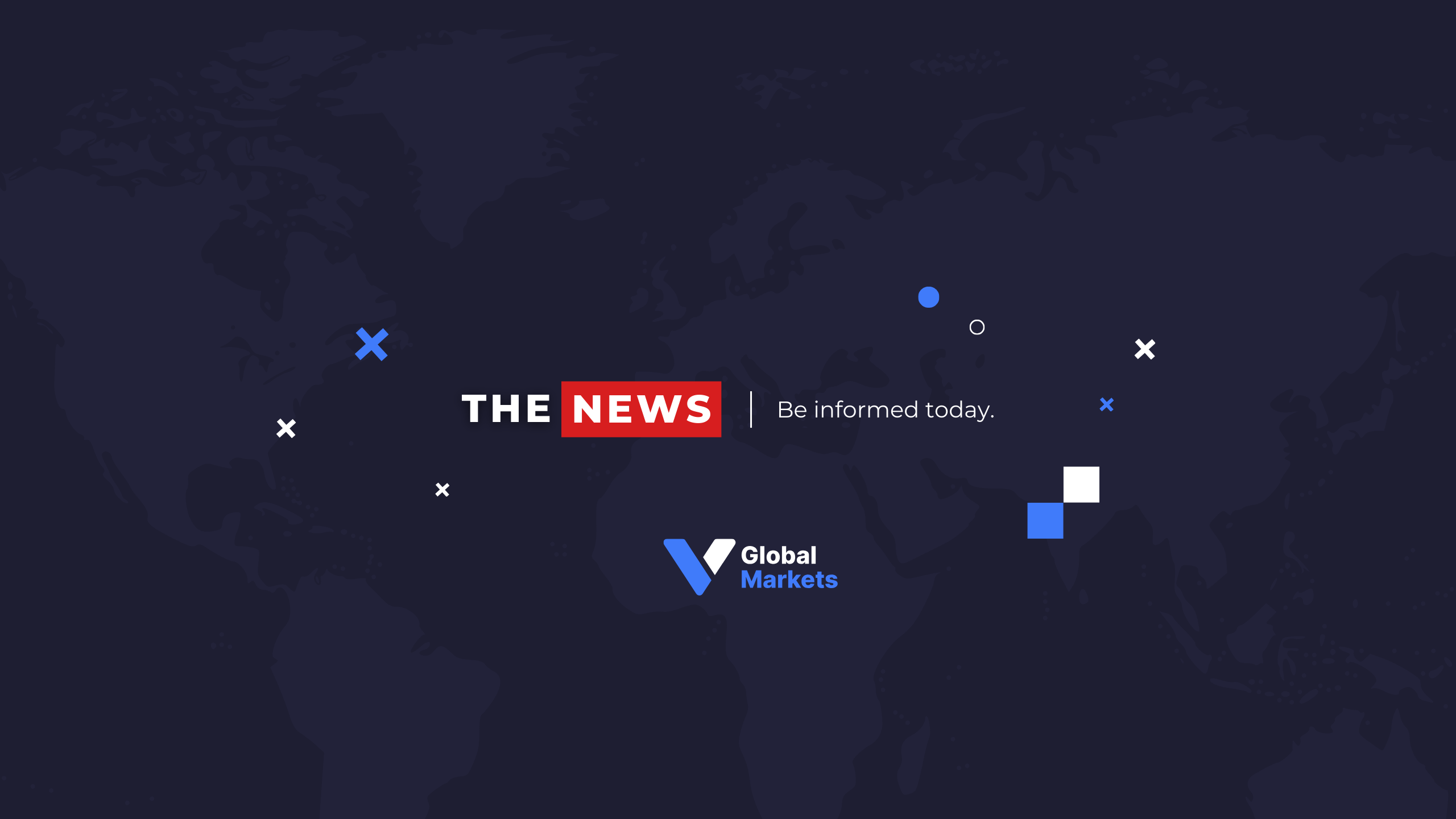 Global Markets news banner with the tagline 'Be informed today,' featuring the V Global Markets logo against a world map background.